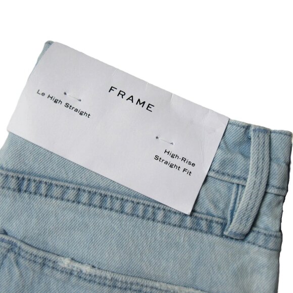 NWT Frame Le High Straight in Cloud Tie Dye Raw Hem Stretch Crop Jeans 24 - Picture 9 of 13